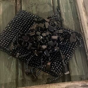 Thick seed bead bracelet with fun dangle details